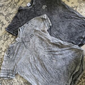 Washed Mineral-Wash Short Sleeve Tee - Gray by